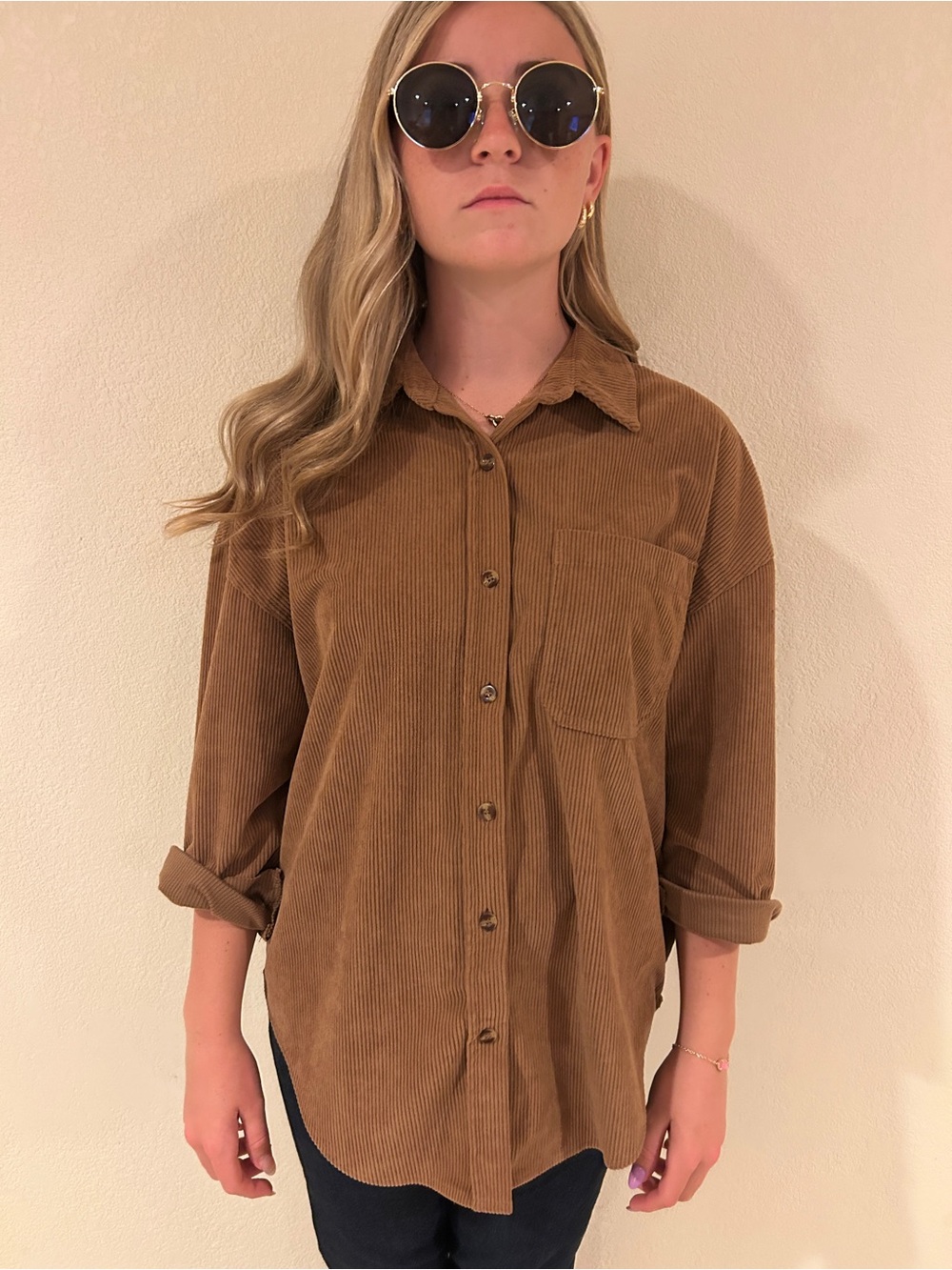 Women’s oversized brown jacket
